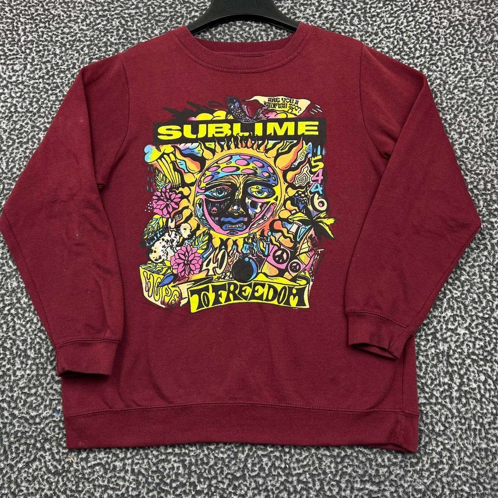 Sublime To Freedom Sweatshirt‎ Women Medium Red Pullover Crew Neck M